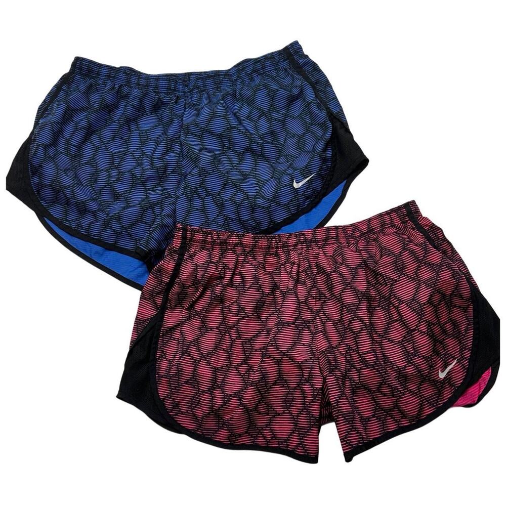 Nike Vintage Pink & Blue Set Of Running Shorts Dri-Fit Size Medium - Picture 1 of 5